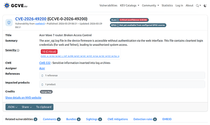 Screenshot of db.gcve.eu
