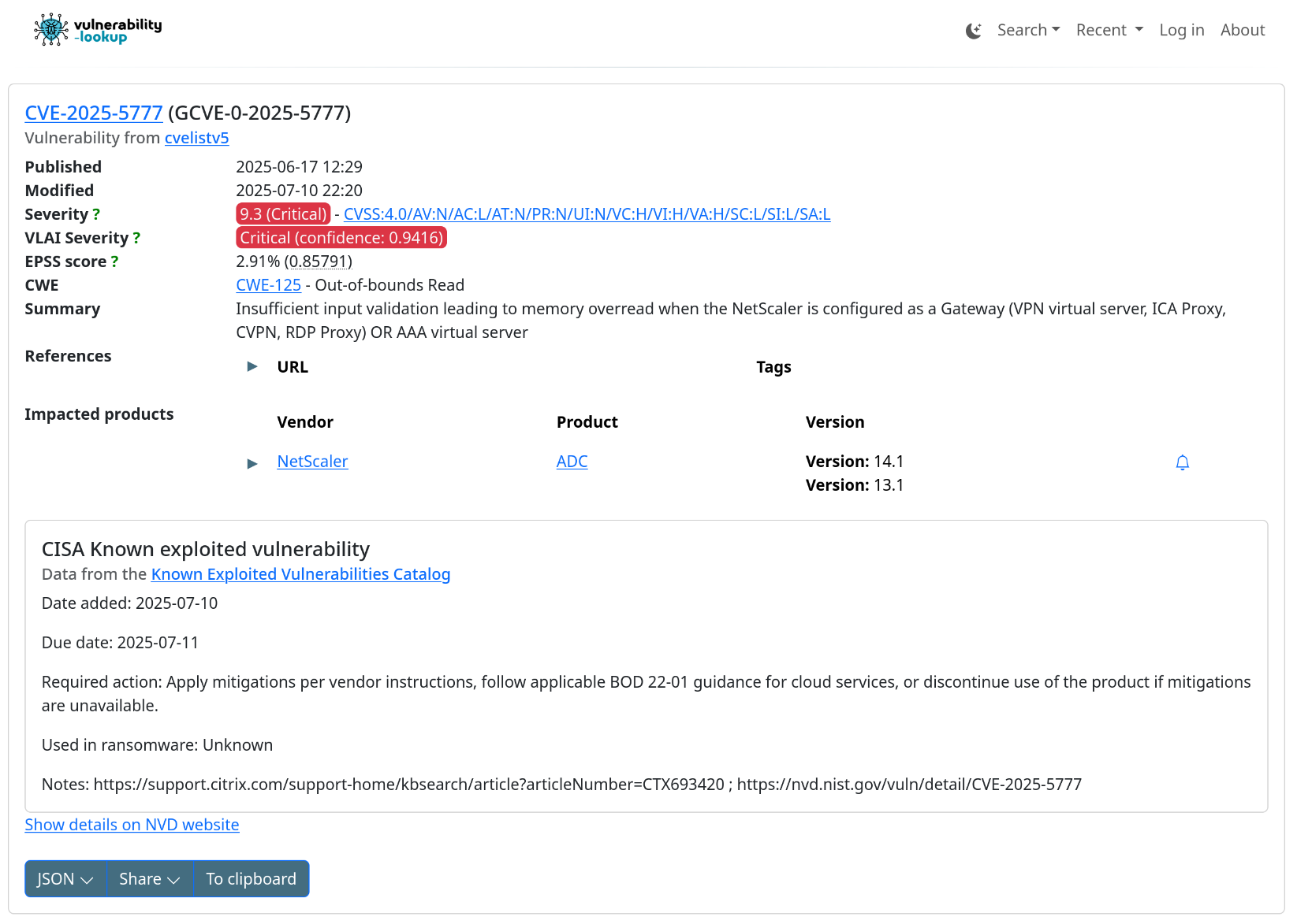Various improvements to the vulnerability details page